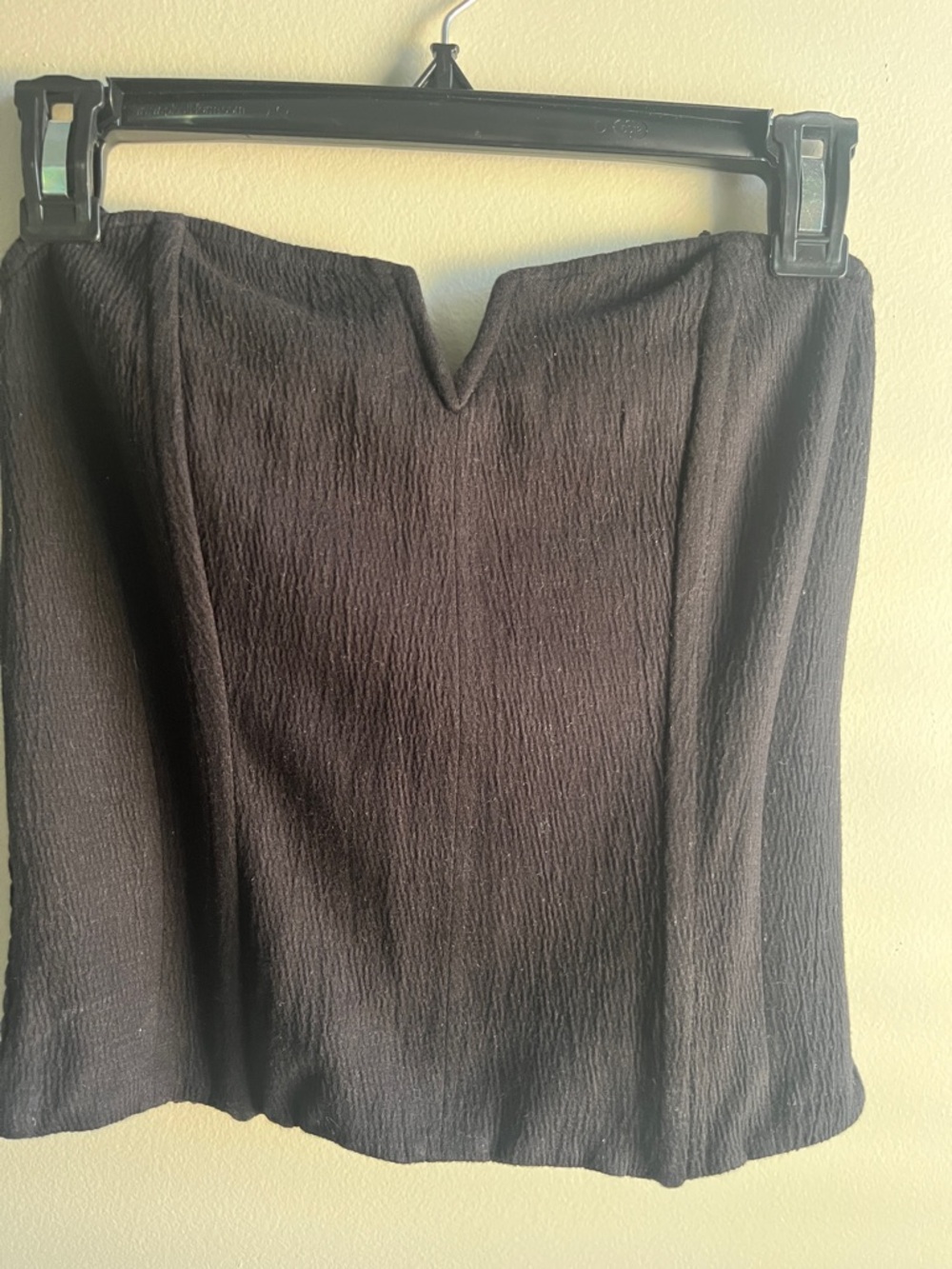 Strapless Black Textured bustier top